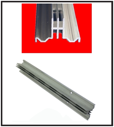 Perfil cremalheira 2 vias - ALUM�NIO